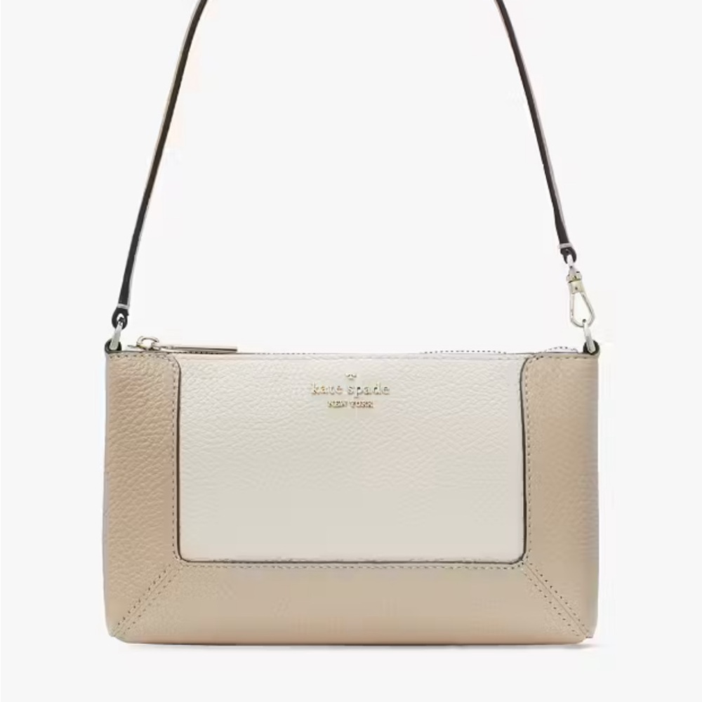 Kate Spade Beige and Cream Lena Colorblock Convertible Wristlet